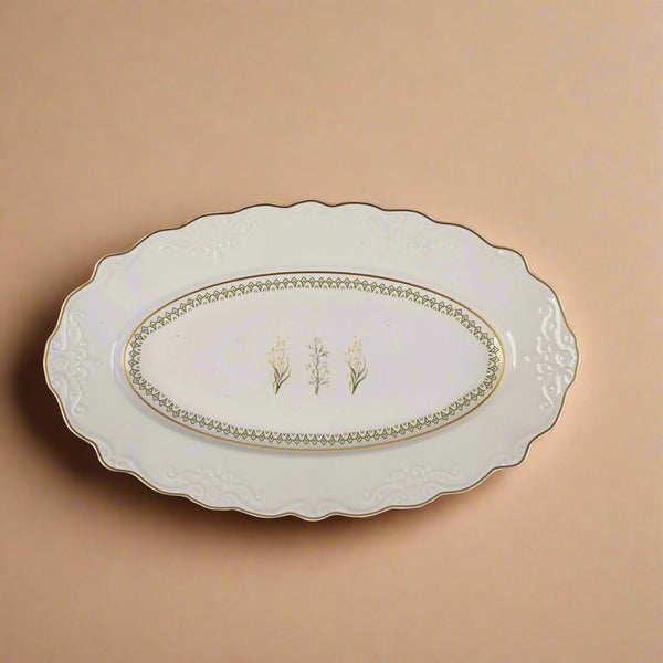 Ceramic Oval Plate – 12.73 Inches – Classic White Finish  – SC3939