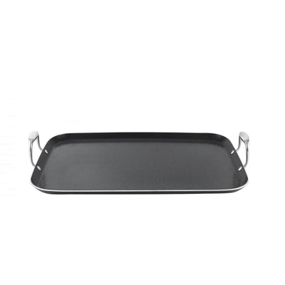 Life Smile Hybrid Non-Stick Double Burner Griddle Pan, 49 cm, in Black at Siddiq Gifts.