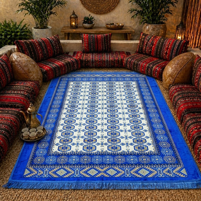 Light Blue Carpet 200x300 Cm Printed Classic Pattern Area Rug Elegant Home Decor Siddiq Gifts