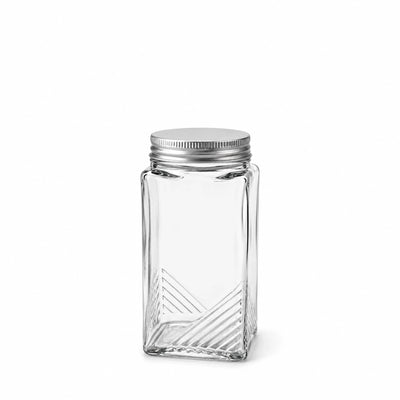 L&L Glass Storage Jar With Metal Lid 15 x 7 CM Airtight Kitchen Storage Container Siddiq Gifts