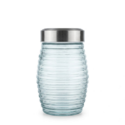 L&L HONWY Glass Storage Jar With Stainless Steel Lid 20 x 10 CM Airtight Food Storage Canister Siddiq Gifts