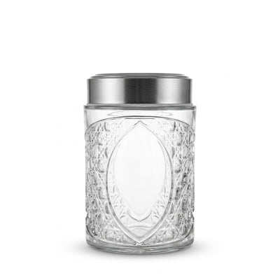 L&L LILY Glass Storage Jar With Stainless Steel Lid 16 x 11 CM Airtight Food Storage Canister Siddiq Gifts