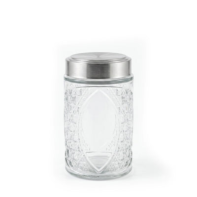L&L LILY Glass Storage Jar With Stainless Steel Lid 18 x 11 CM Airtight Food Storage Canister Siddiq Gifts