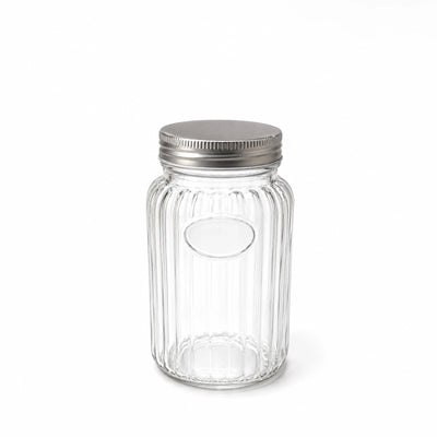 L&L NEON Glass Storage Jar With Metal Lid 15 x 8 CM Airtight Food Storage Canister Siddiq Gifts