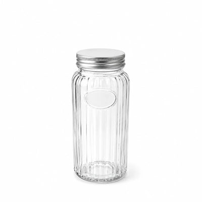 L&L NEON Glass Storage Jar With Metal Lid 18 x 8 CM Airtight Food Storage Canister Siddiq Gifts
