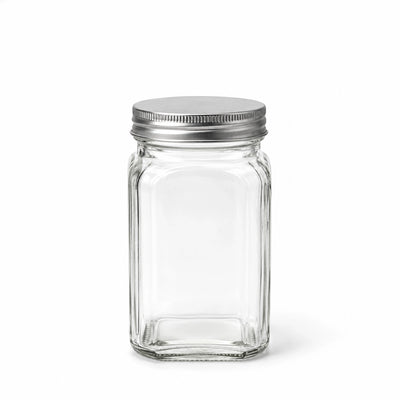 L&L SION Glass Storage Jar With Metal Lid 16 x 7 CM Airtight Food Storage Canister Siddiq Gifts