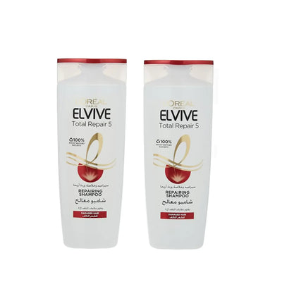 L'Oréal Paris Elvive Total Repair 5 Repairing Shampoo, 2 × 400 ml, for Damaged Hair, Ideal for Smoother, Stronger, and More Manageable Hair at Siddiq Gifts.