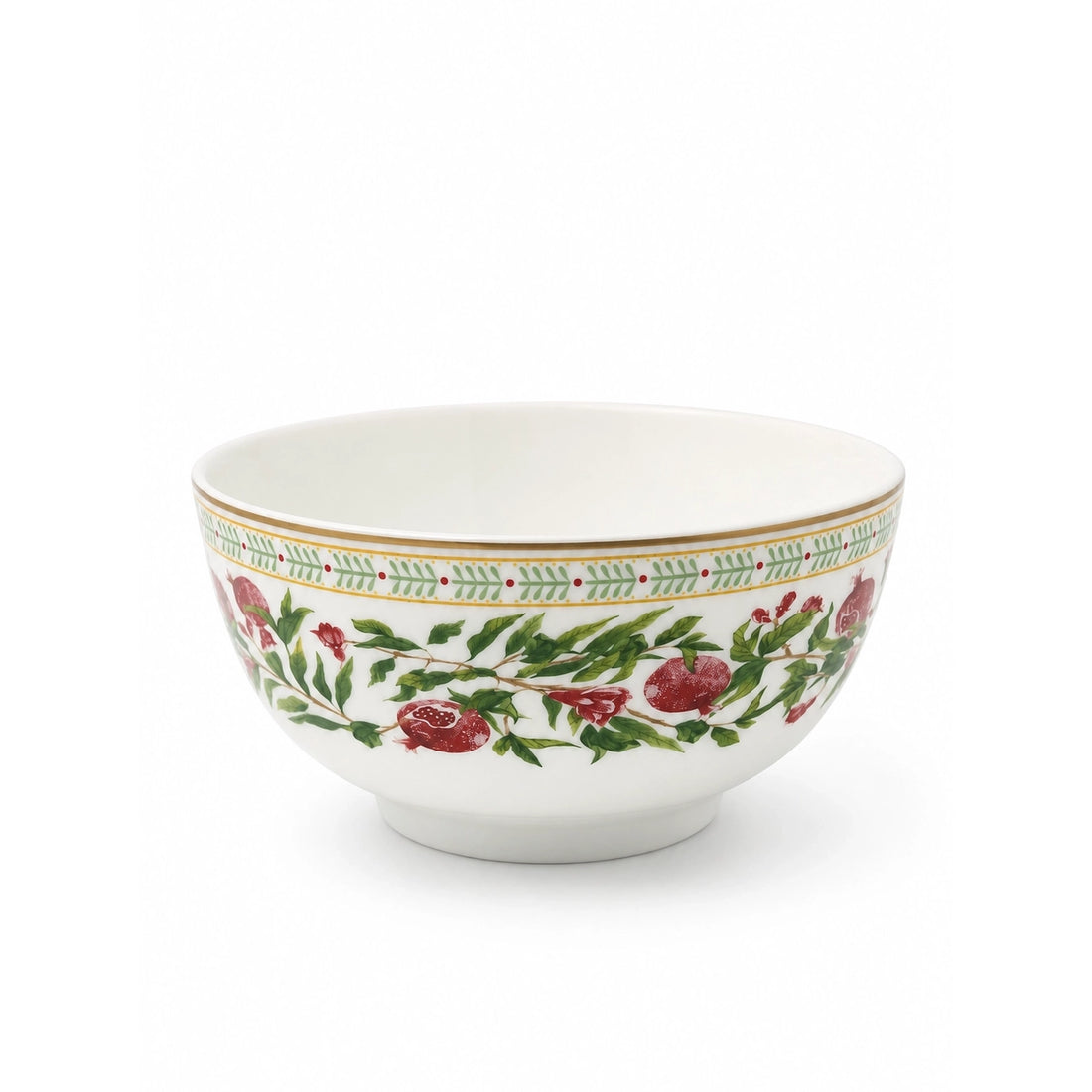 AM-026 Luhpar Porcelain Bowl – 4.5-Inch – Pomegranate & Floral Real Gold Decal Design