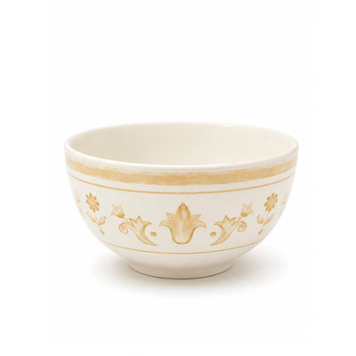 Luhpar Porcelain Bowl 5.5-Inch White with Elegant Gold Floral Design by Siddiq Gifts