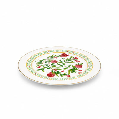 Luhpar Porcelain Side Plate 7.5-Inch Pomegranate & Floral Real Gold Decal Design by Siddiq Gifts