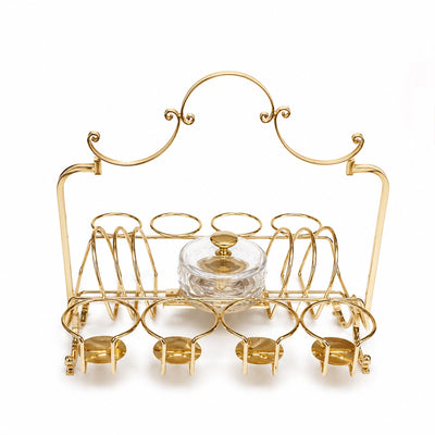 Luxury Gold Tea Cup Holder Tea Cup And Condiment Stand Elegant Tea Serving Organizer Siddiq Gifts