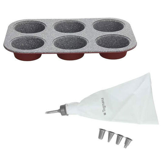 TOGNANA W4444B3GGBO MUFFIN PAN FOR 6 WITH NOZZLES SET