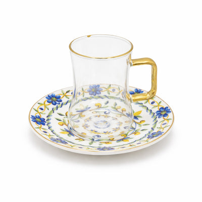 M19495 Cba6 24130A Tea Cup And Saucer Set 12 Pieces 105Ml Clear Glass Set From Siddiq Gift Shop