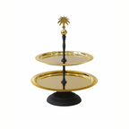 MAC102BG Cake Stand – Gold – 36 cm – Premium 2-Tier Decorative Dessert Stand