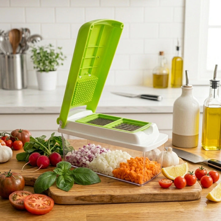 Vegetable Chopper Manual Press Cutter with Container | Siddiq Gifts
