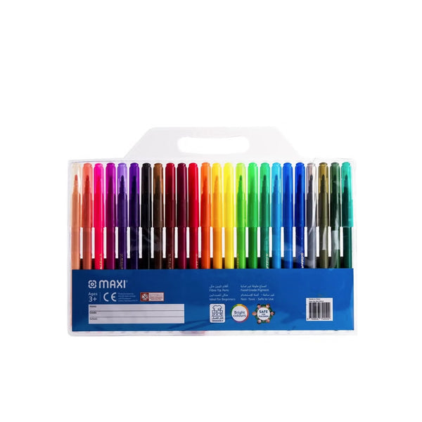 Maxi Fibre-Tip Colouring Pens 24-Piece Assorted Colour Pack by Siddiq Gifts