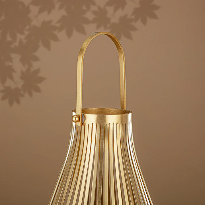 Gold lantern with a brown background