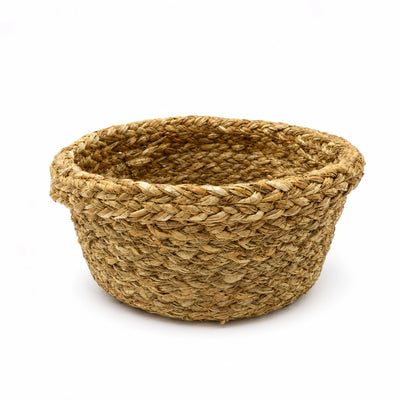 26330-5 Medium Round Handwoven Seagrass Storage Basket – 28 × 10 cm – Natural Woven Design