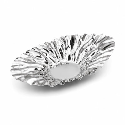 Meera Serving Tray Small 32 X 26 CM Decorative Metal Serving Tray With Silver Finish Siddiq Gifts