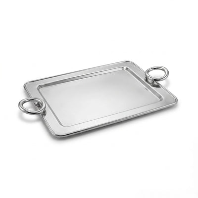 Meera Stainless Steel Serving Tray 33 x 23 cm Silver Siddiq Gifts