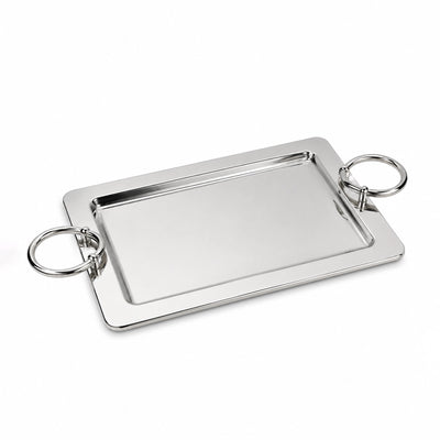  Meera Stainless Steel Serving Tray 33 x 23 cm Silver Siddiq Gifts