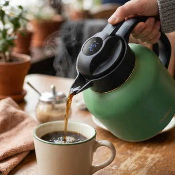 MEIISEO Vacuum Flask 1.2L Thermal Insulated Beverage Server with Digital Temperature Display Siddiq Gifts
