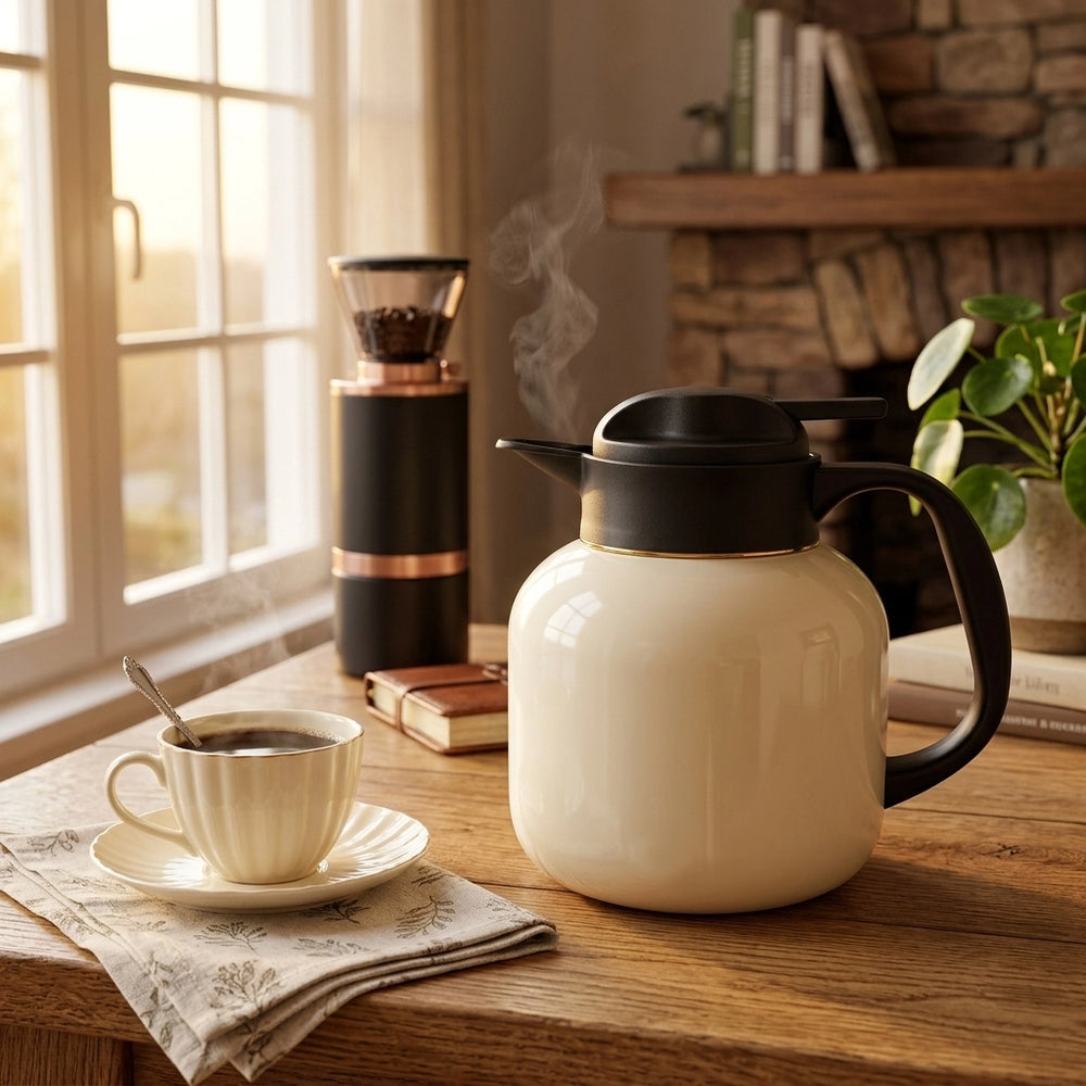 MEIISEO Vacuum Flask 1.2L Thermal Insulated Beverage Server with Digital Temperature Display Siddiq Gifts