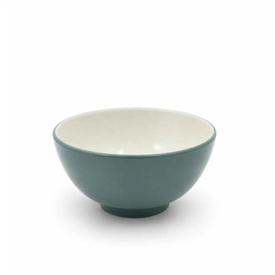 Elegant 14 cm melamine rice bowl in green and cream, ideal for serving rice, side dishes, and everyday meals at Siddiq Gifts.