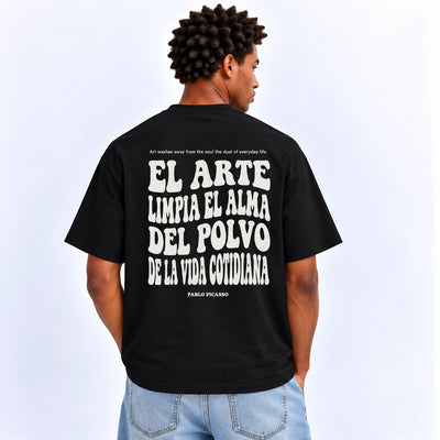 Men’s Cotton Alma Graphic T-Shirt In Black With A Stylish Alma Inspired Design, Short Sleeves, Crew Neck, And Comfortable Regular Fit At Siddiq Gifts.