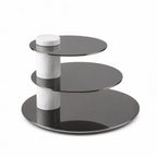 MBA-2179 Modern 3-Tier Cake Stand – 25 CM – Marble Base with Black Display Trays