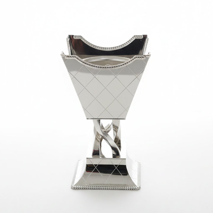 MT-107N Silver Traditional Arabic Mabkhara Incense Burner – 23 cm – Siddiq Gifts Mussafah Abu Dhabi