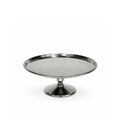 MT-118-MN round metal cake stand with pedestal base 17cm diameter in silver finish for cake and dessert display – Siddiq Gifts Mussafah Abu Dhabi