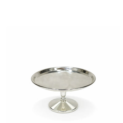 MT-118-SS round metal cake stand with pedestal base 14cm diameter in silver finish for mini cake and dessert display – Siddiq Gifts Mussafah Abu Dhabi