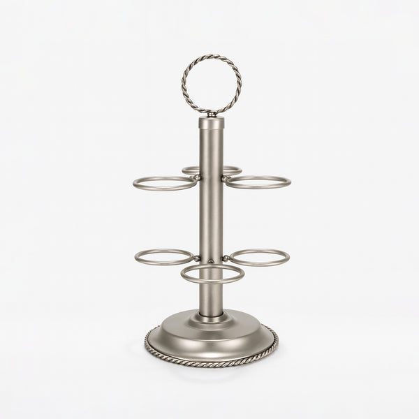 MT-97MN Stainless Steel Cawa Cup Holder – Matte Nickel – 6-Cup Stand – Siddiq Gifts Mussafah Abu Dhabi