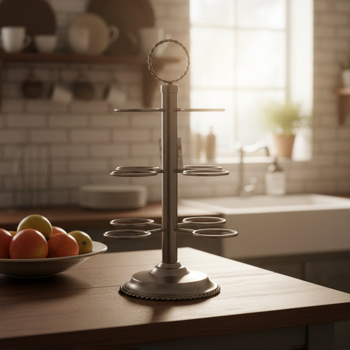 MT-98MB Stainless Steel Cawa Cup Holder – Black – 12-Cup Stand – Siddiq Gifts Mussafah Abu Dhabi