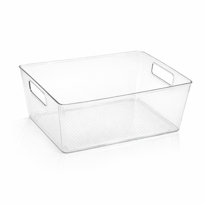 NA-50599-P Multi Purpose Storage Box Clear Plastic Organizer With Side Handles From Siddiq Gift Shop