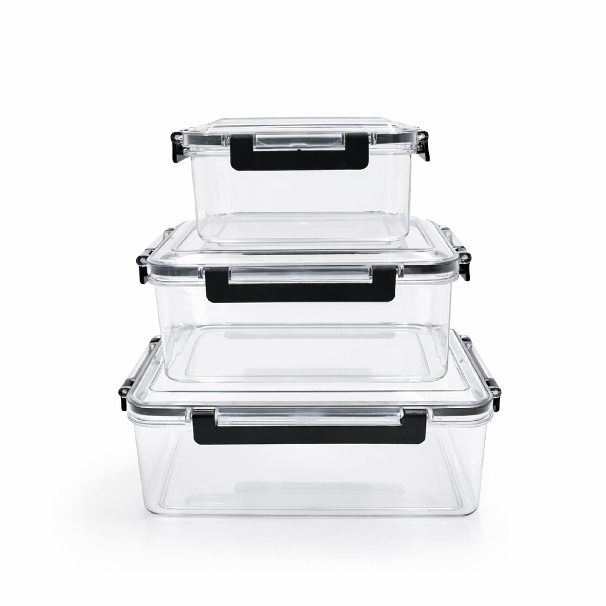 NA-70100-P Rectangular Food Storage Box Set 3 Pieces Airtight Plastic ...