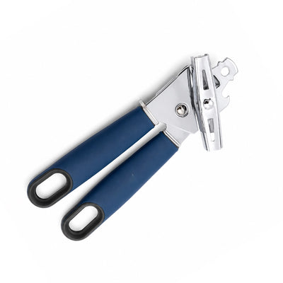 Nautilus Stainless Steel Can Opener Heavy-Duty Manual Tin Opener Blue Grey Siddiq Gifts