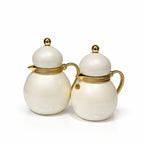 NB6110-A Vacuum Flask 2-Piece Set – 0.5L & 0.7L – Pearl White with Gold Accents