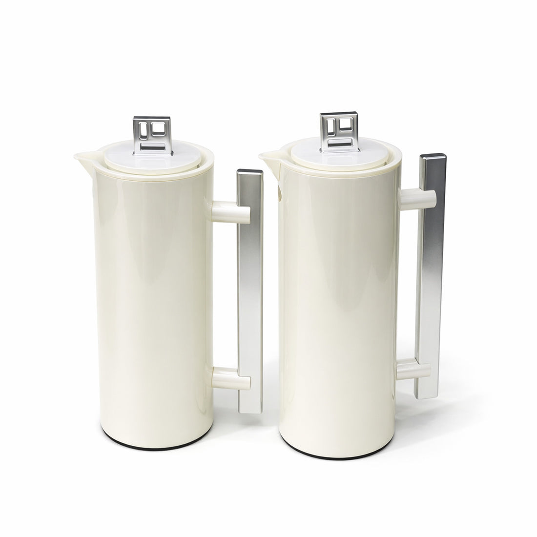 NB6290A Vacuum Flask Set – 2-Piece (0.7 L & 1.0 L) – Pearl White with Silver Accents