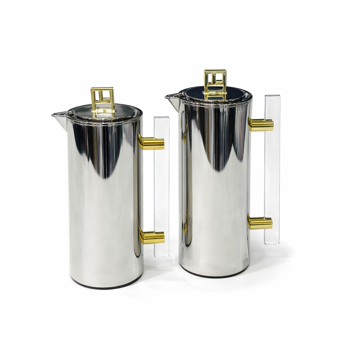 NB6290B Vacuum Flask 2-Piece Set (0.7 L + 1.0 L) – Nickel Finish with Gold Accents