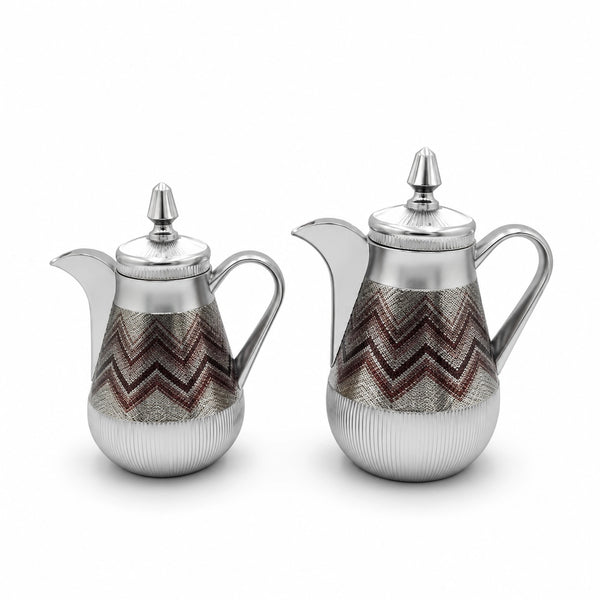 NB6310J Vacuum Flask 2 Pieces Set 0.35L and 0.5L Matt Silver Finish