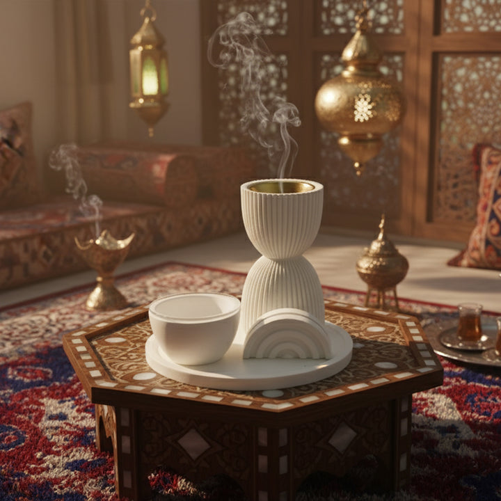 NF-36372-P Incense Burner in Ivory and Gold Finish – Siddiq Gifts Mussafah Abu Dhabi