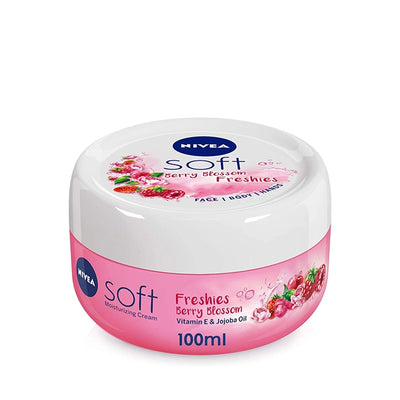 NIVEA Soft Cream Pink 100ML Refreshing Berry Blossom Cream Siddiq Gifts