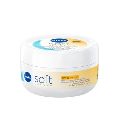 NIVEA Soft Daily UV Moisturizing Cream SPF 15 200ML Lightweight Face Body and Hand Cream Siddiq Gifts