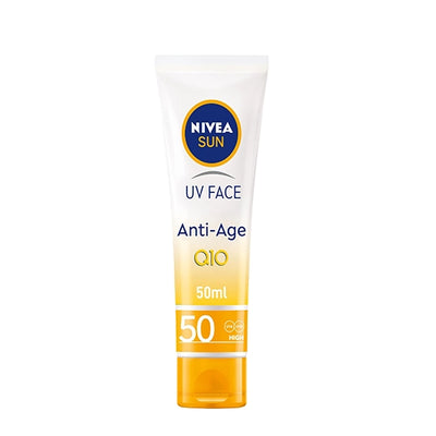 NIVEA Sun UV Face Anti-Age Q10 SPF 50 50ml Anti Wrinkle Facial Sunscreen Siddiq Gifts