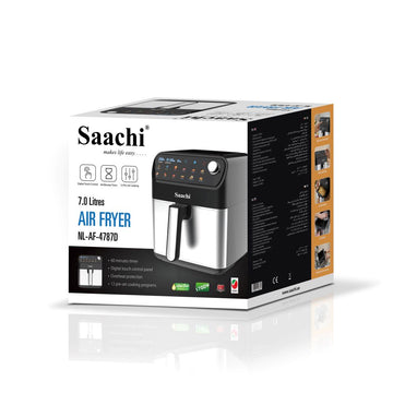 Saachi NL-AF-4787D 7.0L digital air fryer with touch control and 12 preset programs – black and silver | Siddiq Gifts Mussafah Abu Dhabi