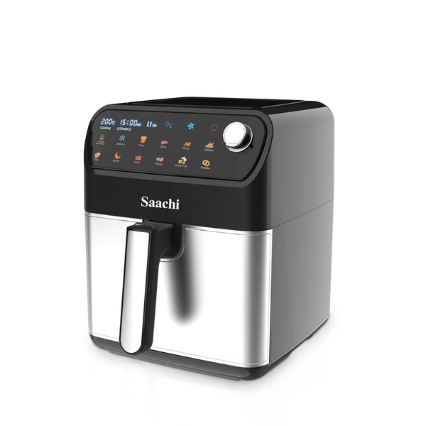 Saachi NL-AF-4787D 7.0L digital air fryer with touch control and 12 preset programs – black and silver | Siddiq Gifts Mussafah Abu Dhabi