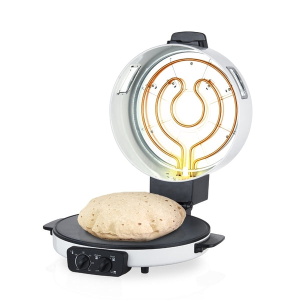 Saachi NL-RM-4980GT-WH roti tortilla pizza maker with 40cm non-stick plate – white | Siddiq Gifts Mussafah Abu Dhabi