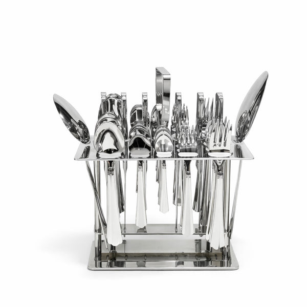 NN-194 Stainless Steel Cutlery Set 38 Pieces With Stand Silver Finish From Siddiq Gift Shop